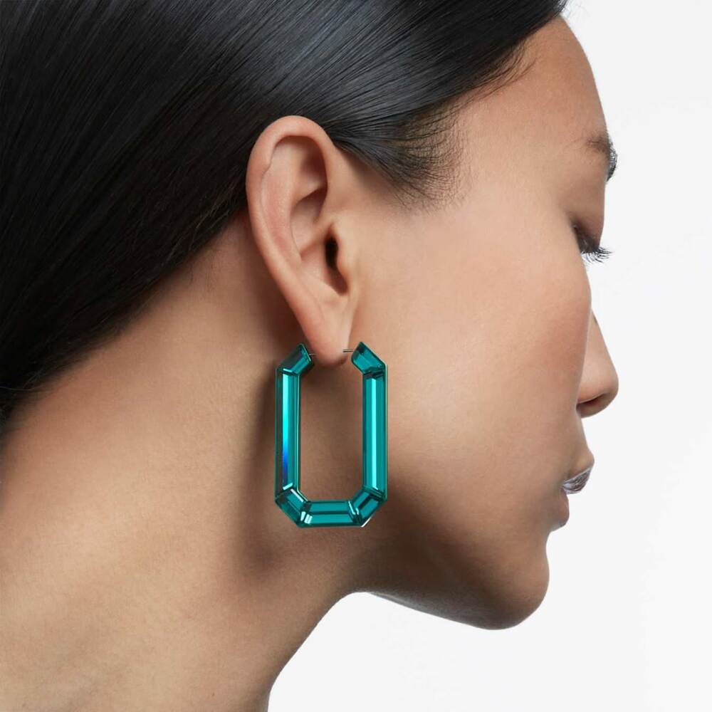 Swarovski Green Lucent Hoop Earrings